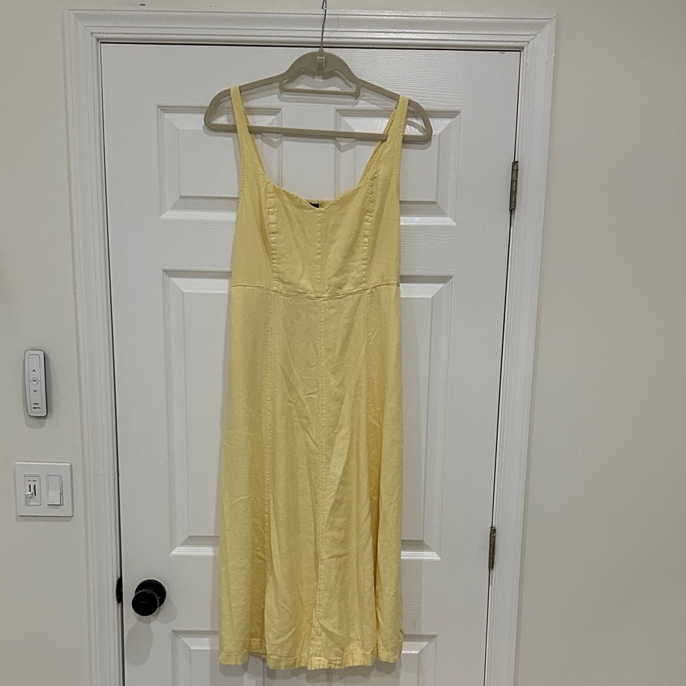 Yellow Sleeveless Midi Dress